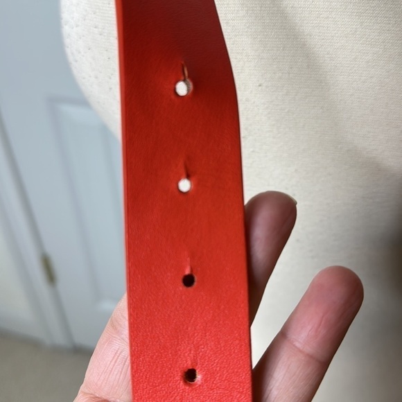 Talbots Leather Reversible Starfish Belt in Tan Orange Gold - Picture 3 of 7